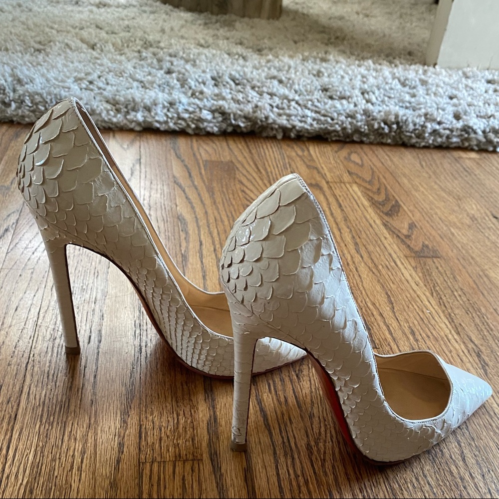 Christian Louboutin white python pigalles size 40
